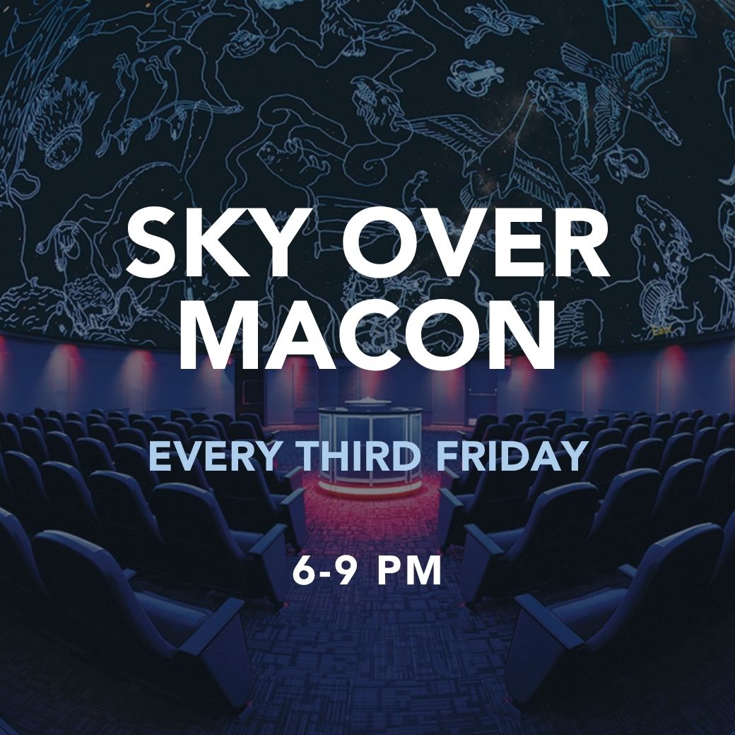 Sky Over Macon text written on image of Planetarium