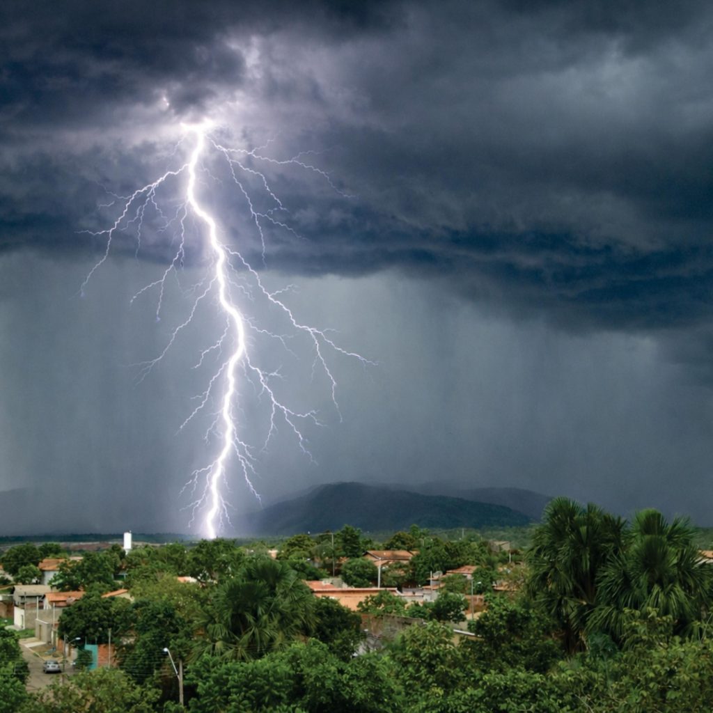 Looks Like Rain field trip program. Lightning striking during a thunderstorm.